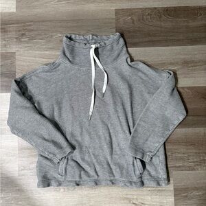 Banana Republic Cozy Gray Funnel Neck Pullover with Drawstring